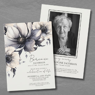 Convites Celebração Da Vida Serviço Memorial Elegante