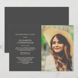 Convites Celebração da Vida Simples Foto Elegante Moderno