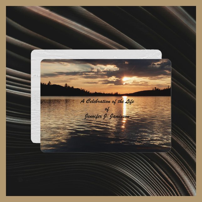 Convites Celebração da vida, sol-Ouro no lago (Criador carregado)