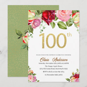 Convites Celebração de 100 anos de nascimento em aquarela G