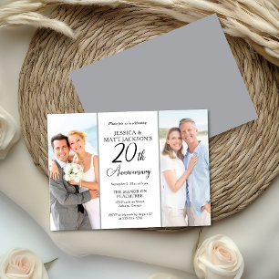 Convites Celebração de 20 Anos de Casamento Então e Agora