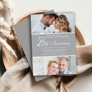 Convites Celebração de 25 Anos de Casamento Então e Agora 