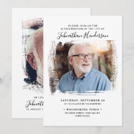 Convites Celebração de 2 Fotos da Vida/Funeral/Memorial