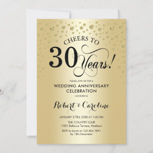 Convites Celebração de 30º Aniversário - Dourado Preto