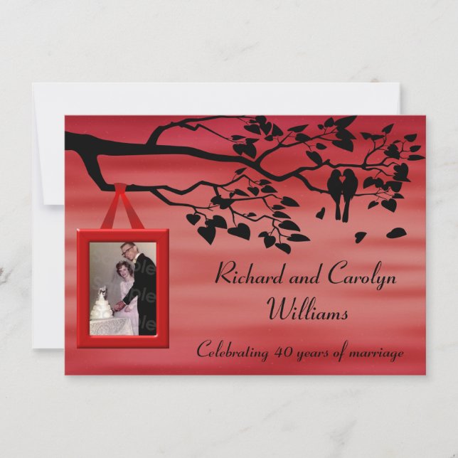 Convites Celebração de 40º Aniversário de Casamento (Frente)