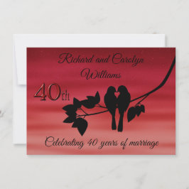 Convites Celebração de 40 anos dos passarinhos do amor