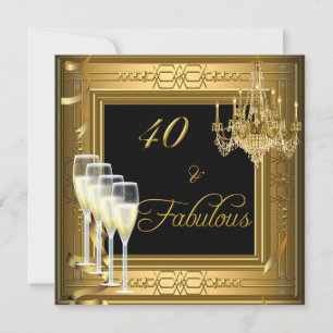 Convites Celebração de 40 anos & Fabulosa Dourado Preto Ani