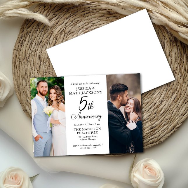 Convites Celebração de 5º Aniversário de Casamento Outrora  (Criador carregado)