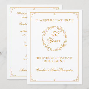 Convites Celebração de 50º Aniversário Dourado