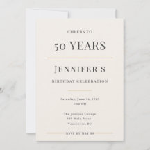 Celebração de 50º Aniversário Minimalista Elegante