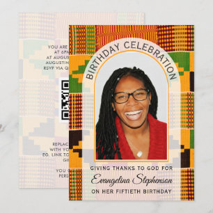Convites Celebração de 50 ANOS de idade Foto Kente Africano