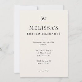 Convites Celebração de 50 Anos de Idade Minimalista Elegant