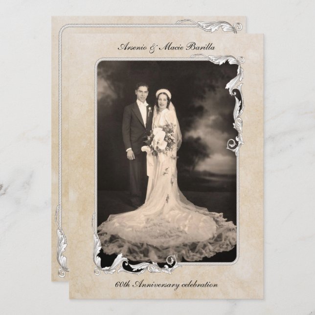 Convites Celebração de 60º Aniversário (Frente/Verso)