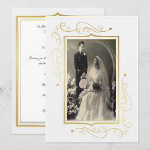 Convites Celebração de 60º Aniversário em Ouro Elegante