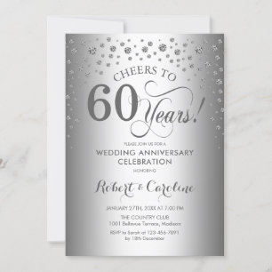 Convites Celebração de 60º Aniversário - Prata