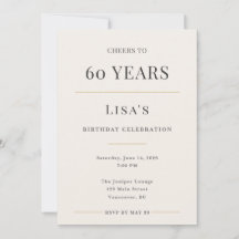Celebração de 60 Anos Minimalista Elegante