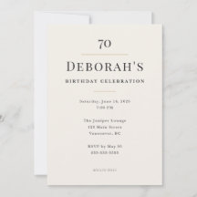 Celebração de 70 Anos Elegante e Minimalista