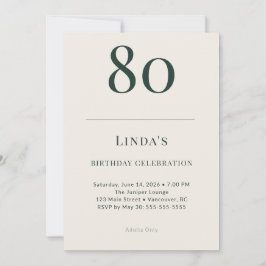 Convites Celebração de 80 Anos Clássico Floresta & Linen