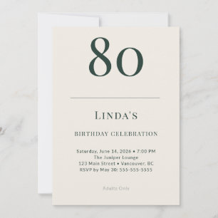 Convites Celebração de 80 Anos Clássico Floresta & Linen