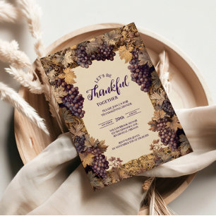 Convites Celebração de Ação de Graças da Videira de Outono