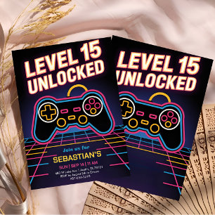 Convites Celebração de Adolescente Gamer Definitivo