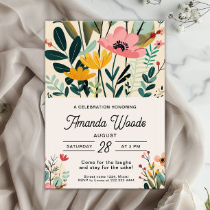 Convites Celebração de Alegria Floral Lush