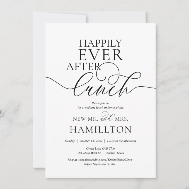 Convites Celebração de Almoço Pós-Casamento Felizes para Se (Frente)