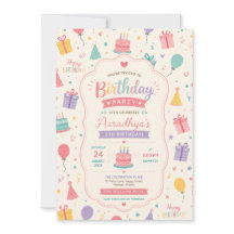 Celebração de Aniversário Colorida em Pastel