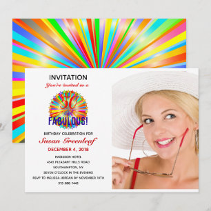 Convites Celebração de Aniversário Colorido e Fabuloso de 5