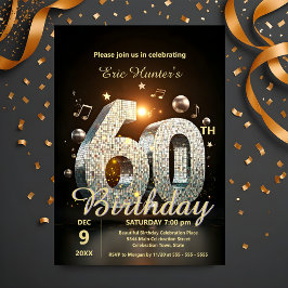 Convites Celebração de aniversário da 60ª Dança de Disco Es