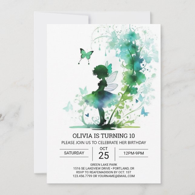 Convites Celebração de aniversário da Princesa Fairycore (Frente)