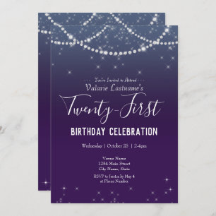 Convites Celebração de aniversário de 21 anos Ombre Diamond