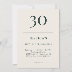 Convites Celebração de Aniversário de 30 anos Classic Fores