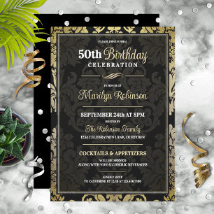 Convites Celebração de Aniversário de 50 anos com Elegância