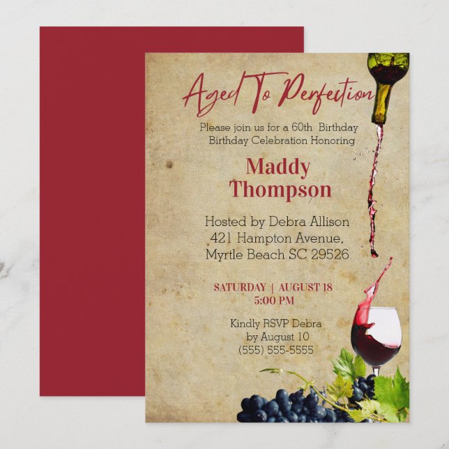 Convites Celebração de aniversário de 60 anos de idade para (Frente/Verso)