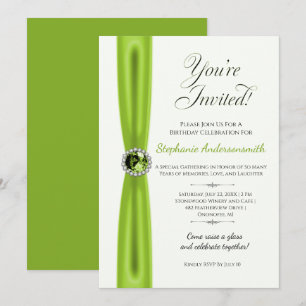 Convites Celebração de Aniversário de Agosto - Peridoto