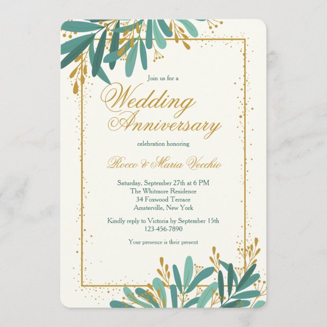 Convites Celebração de Aniversário de Casamento (Frente)