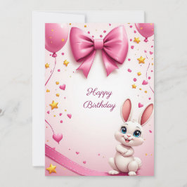 Convites Celebração de Aniversário de Coelho Fofo 🐰