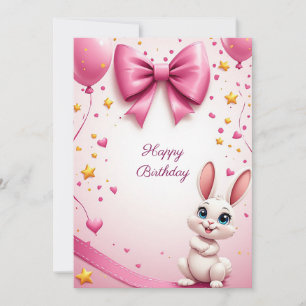 Convites Celebração de Aniversário de Coelho Fofo 🐰