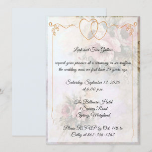 Convites Celebração de Aniversário de Coração Duplo