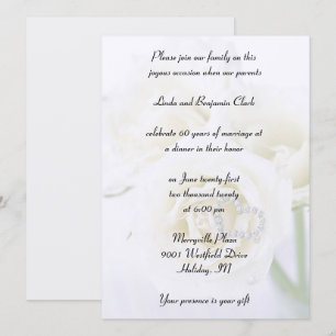 Convites Celebração de Aniversário de Diamante de 60 anos