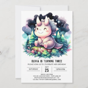 Convites Celebração de aniversário de Dino com Molho de Águ