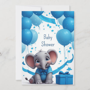 Convites Celebração de Aniversário de Elefante Bebê 🐘