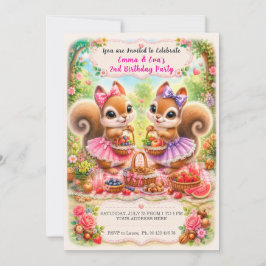 Convites Celebração de aniversário de gêmeas