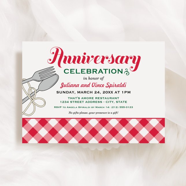 Convites Celebração de Aniversário de Jantar Italiano (Criador carregado)