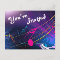 Celebração de Aniversário de Notas Musicais Roxas