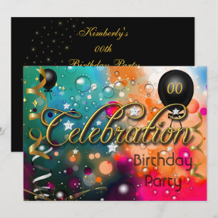 Convites Celebração de Aniversário de Qualquer Idade Adoles