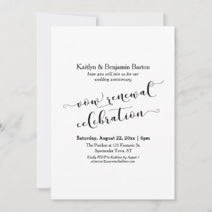 Convites Celebração de Aniversário de Renovação de Votos Pr