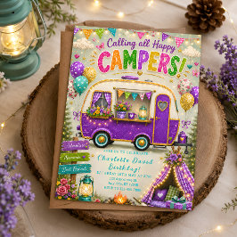 Convites Celebração de Aniversário de RV Boho ao Ar Livre