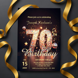 Convites Celebração de Aniversário do 70 de Dança de Disco 